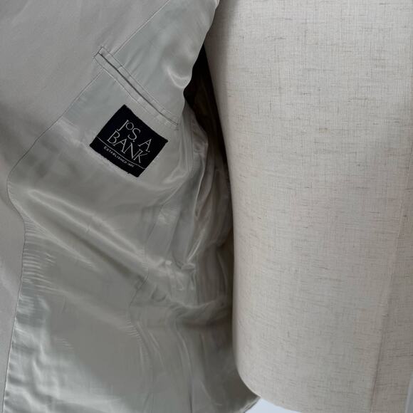 Jos A. Bank Casual Sportcoat Jacket Men's 44R Tan Cotton Twill - Picture 4 of 9